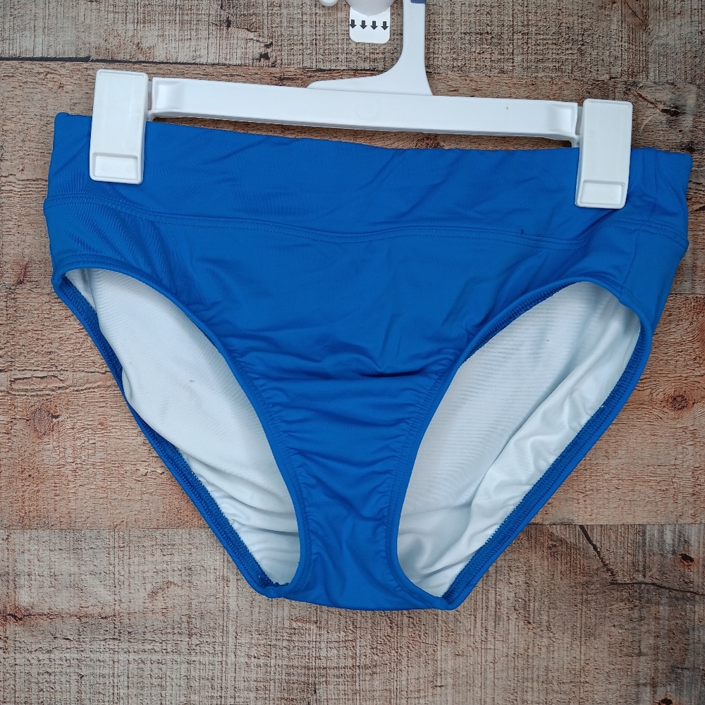 Lands' End Swimsuit Bathing Suit Blue Tankini Two Piece Size 8 Built In Bra Wire - Picture 6 of 11